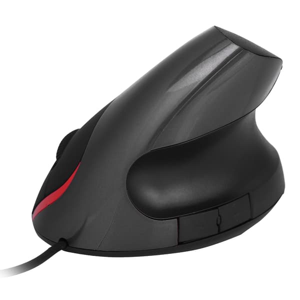 Ergonomisk design USB-kablet spilmus med håndledsstøtte - 1600 DPI - til bærbar computer (sort)