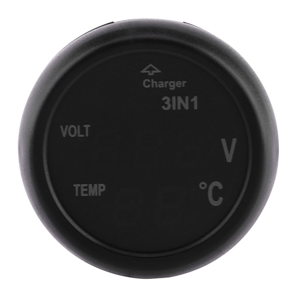 Dobbelt LED Digital Display Voltmeter Termometer Cigarettænder USB Billader (blå, rød)