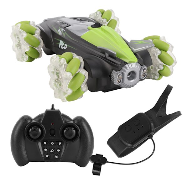 360° rotation Genopladelig RC-bil 2,4G elektrisk spraydriftbil med dobbelt fjernbetjening
