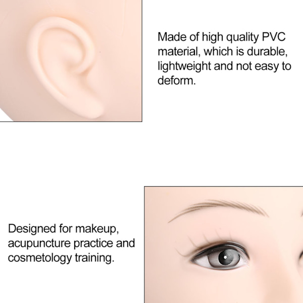 Soft Mannequin Head Massage Makeup Practice Head Model Cosmetology Training Wig Hat Display
