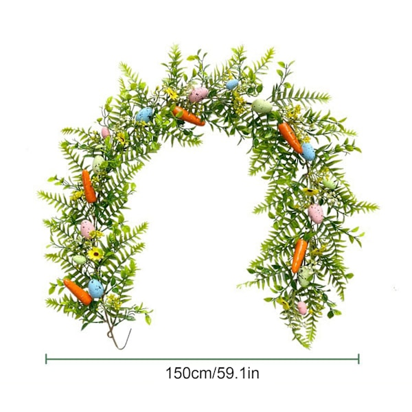 Simulering Ägg Rottinggirland Konstgjorda påskägg Blomstergirland Hemgrönsinredning