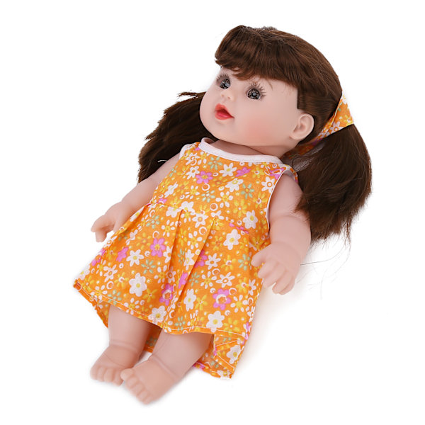 30 cm Realistic Reborn Baby Doll Helkropp Vinyl Naturtrogen Vattentät Söta Baby Dolls Orange