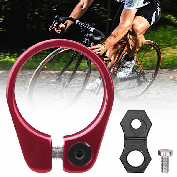 31,8/34,9 mm Ultralet Cykelsadelrør Låseklemme i Aluminium Legering Rød 31,8 mm