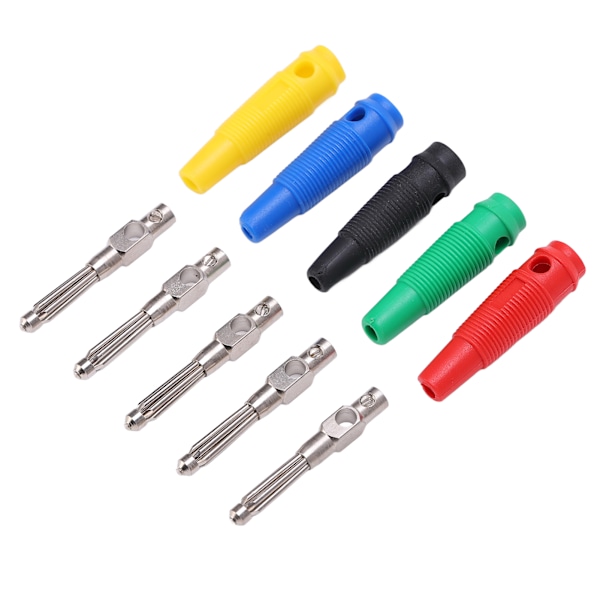 10-pakke 4mm 7-pins bananplugg 1000V 32A stapelbar bananplugg hannkontakt med myk hylse for lydkabel