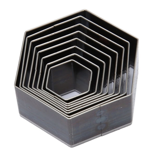 8st Lädermanschettform DIY Hexagonal Form Skärpa Högkolstål Hollow Punch Cutter för Lagerläggning av Tyg Smycken