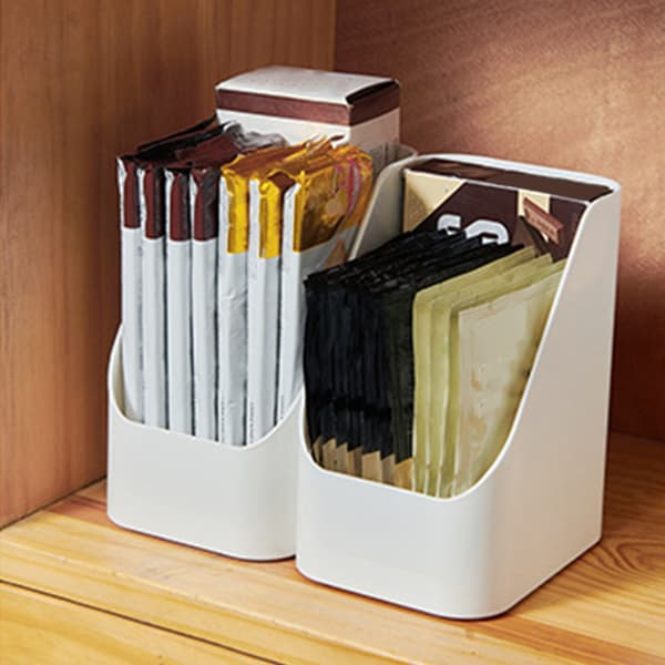 Desktop Storage Box Cosmetic Makeup Organizer Plastic Bathroom Storage Organizer Box Food Storage Box Organizer Phase Design White