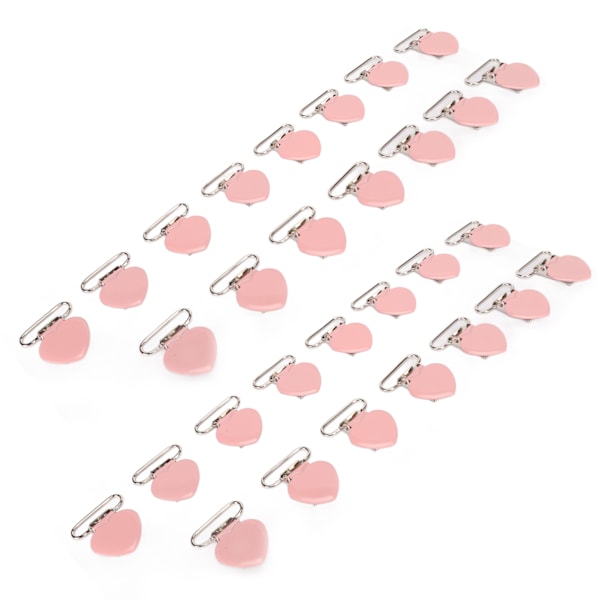 30 st Hängselklämmor Rosa 25mm Robust Elektropläterad Metall Lättvikt Napphållare för Sömnad Hantverk DIY