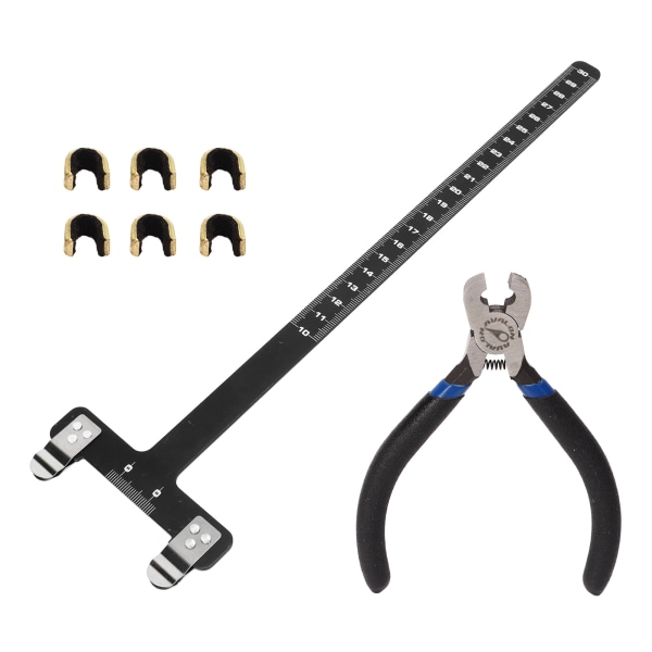Bågsträng Nockpunkter Tång Set T Linjal Nockningsspänne Tångsats Bågskytte Compound Trissa Båge Turning Kit Svart