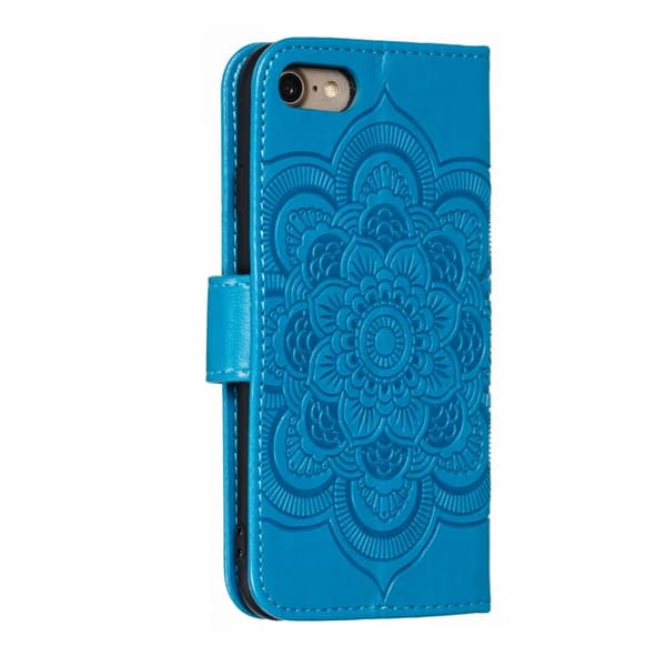 iPhone 7/8/SE (2020/2022) Mandala Lompakkokotelo Sininen Blue Bl\u00e5