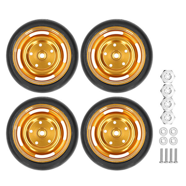 4 stk/sett 63mm RC-dekk Metallhjulnav med adapterpakninger skruer sett for WPL D12 fjernstyrt lastebil