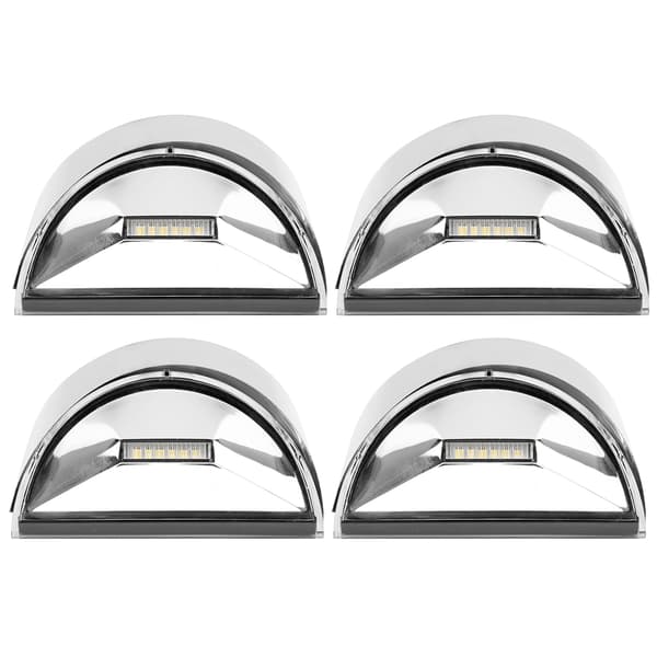 4 stk sett rustfritt stål solenergi LED vegglampe LightControl for hagebelysning