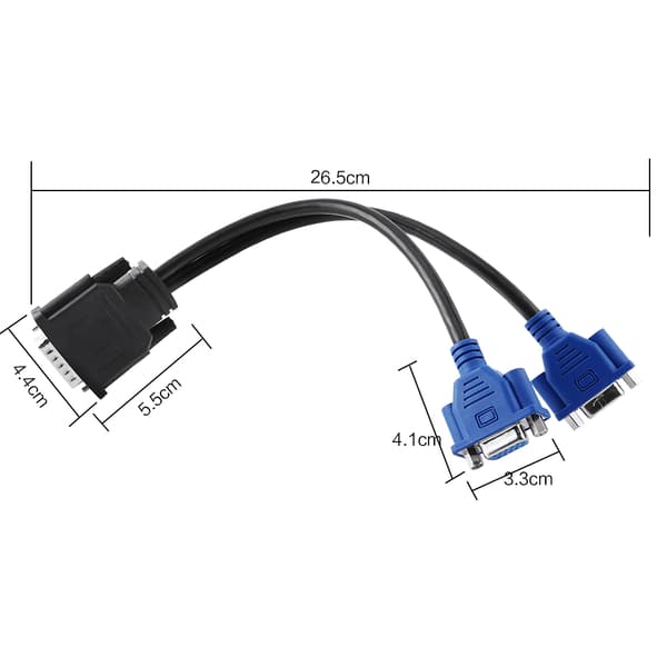 DMS-59 han til dobbelt VGA hun splitteradapterkabel til HP Dell-skærm