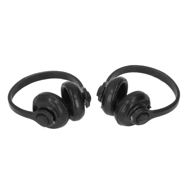 2pcs 1/12 Scale Miniature Headset Model High Simulation Lifelike Doll Headphone Decoration Black