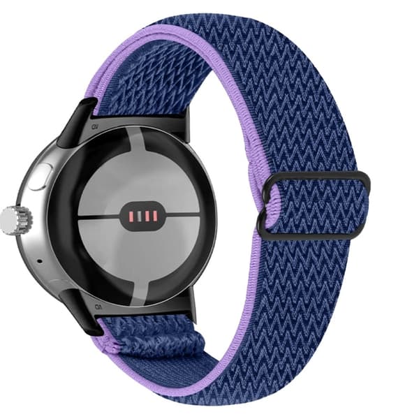 Elastisk urrem i vævet stil Kompatibel med Google Pixel Watch med sort stik - Lilla / Blå Blå blue