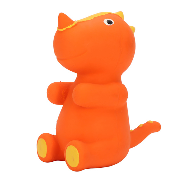 Latex Pipande Dinosaurie Hundleksak Söt tecknad Smaklig Bettålig Lindra ångest Interaktiv Piperande Djur Hundleksak Orange Ceratopsian