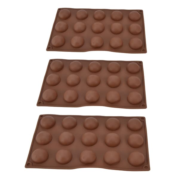 3 stk 15 hull Silikonform Sjokoladebomber Form Halvkule Bakeform for Kake Gele Pudding