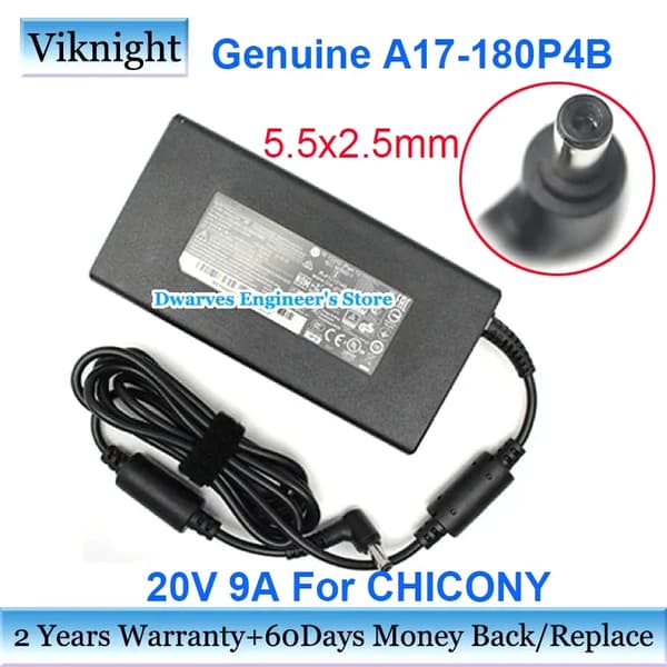 CHICONY A17-180P4B 20V 9A 180W AC-oplader kompatibel med MSI GF65 Thin 10UE bærbar computer