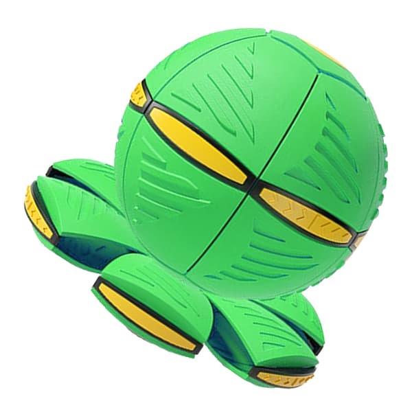 Flying Saucer Ball Magic Decompression Deformable Ball Flying Flat Throwing Discs Parent Child Interactive Toy with Light Green