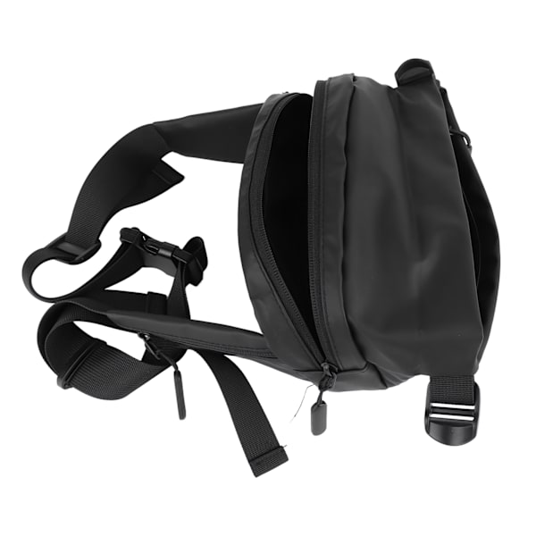 Fanny Pack för män PU-läder Flerlagers vattentät midjeväska för utomhuscamping Vandring Ridning Resa Svart