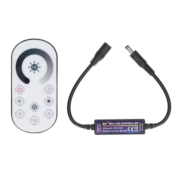 RF Full Touch Dimmer Trådløs konstant spenning LED Controller Mini Induksjonslys Bar Controller DC 5‑24V