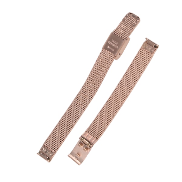 Ruudukko ruostumattomasta teräksestä valmistettu kellohihna kudottu kellohihna korvaava tarvike miehille naisille Rose Gold 0,39 tuumaa