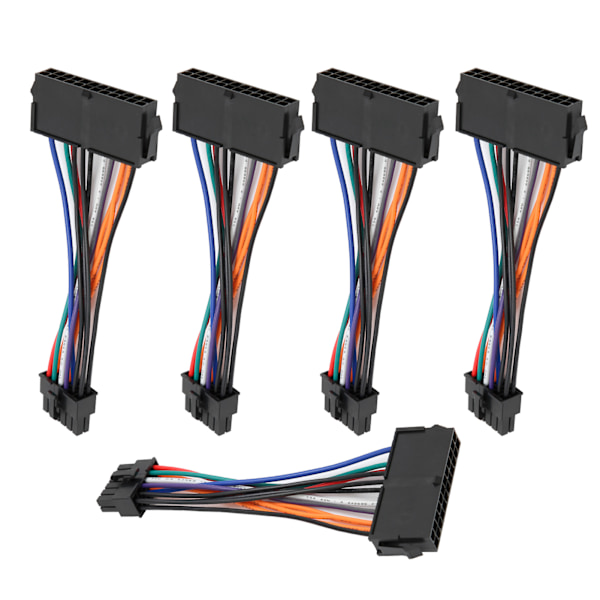 5 stk. Strømkabeladapter ATX 24pin til 12pin Ledningskonverter 15cm PVC Kobber til Stationær Computer