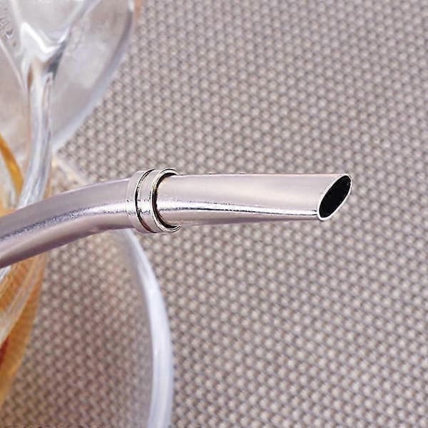 Rustfrit stål Yerba Mate Bombilla sugerør til Mate te, sugerør til Mate, ske Bombilla sugerør, sølv sæt med 4