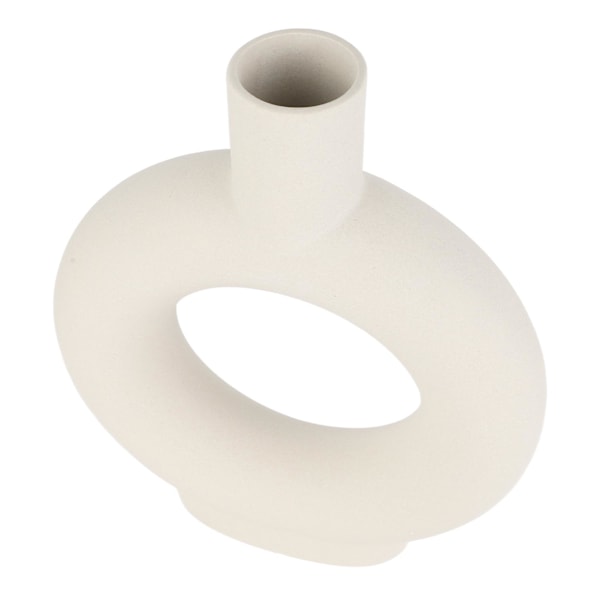 Cirkel Keramisk Vas Cirkulär Ihålig Blomvas Modern Matt Vas Ornament för Vardagsrum Sovrum Kontor