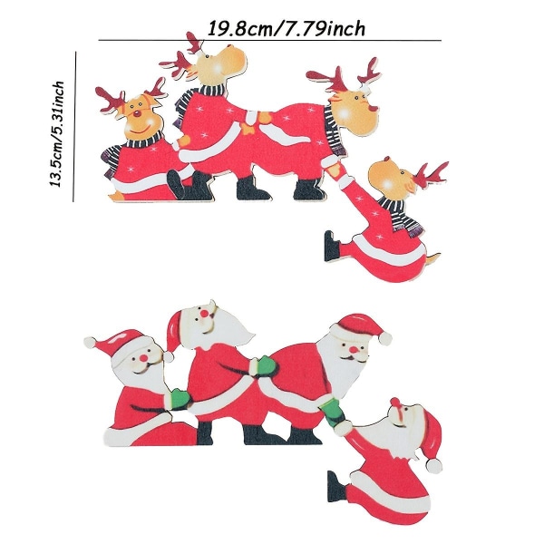 1 st, semestertillbehör, juldekoration för hemmet, jul dekoration av trädörrkarm 7,79"x5,31" E