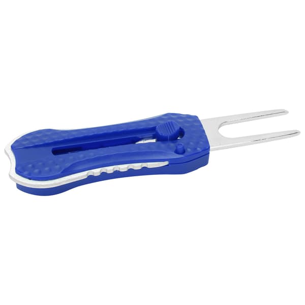 Golf Fork Golf Divot Reparation Spring Tool Pitchfork Cleaner Putting Green Fork Träningshjälpmedel Blå
