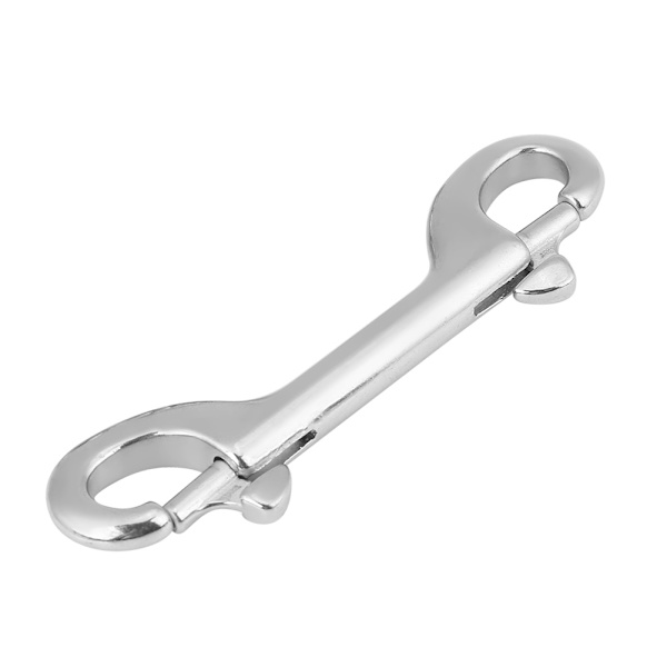 Kestävä kaksoispääinen ruostumattomasta teräksestä valmistettu klipsikoukku, lukkokoukku, sukelluskiinnitys (115 mm)
