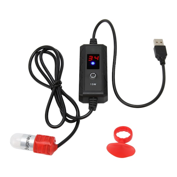 Mini Akvaariolämmitin Säädettävä 15W Betta-lämmitin Pieni akvaariolämmitin digitaalisella LED-näytöllä 100‑240V US-pistoke