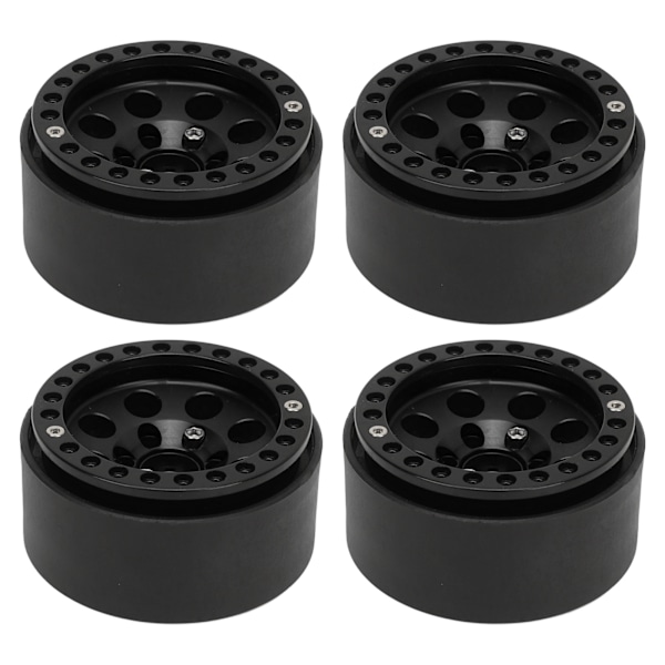 4 kpl RC-vanteet 1,9 tuumaa alumiiniseos vankka RC-auton navat Axial SCX10 II III Musta