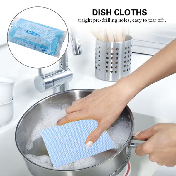 80 st Non-stick engångs olja Non-woven tyg Duster Diskduk Handduk Kök (blå)