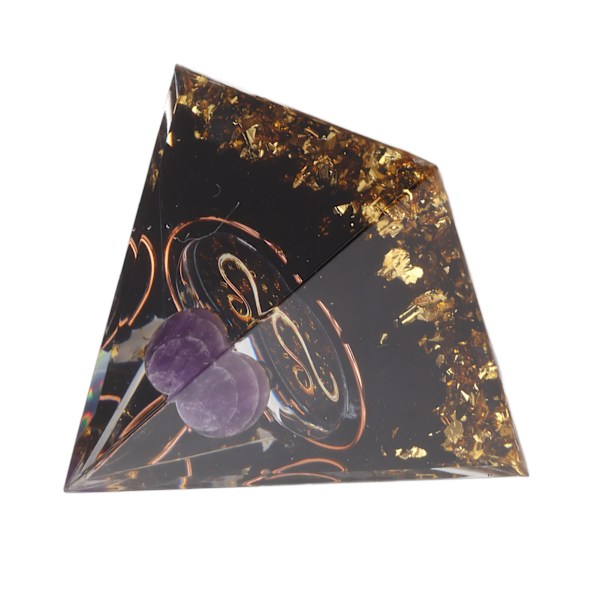 5 cm orgonitpyramid för positiv energiläkning Kristallpyramidmeditation Orgonitpyramider Chakra Zodiac Energy Generator Leo