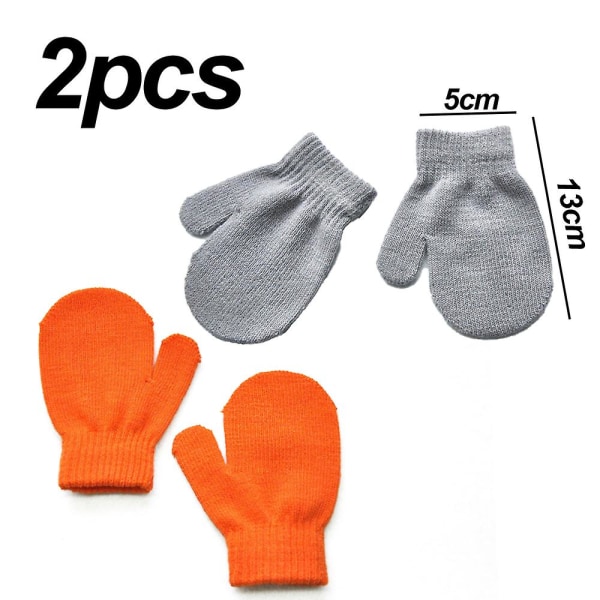 4 par børnehandsker fulde fingre strikkede handsker Varm vante Vinter Fav
