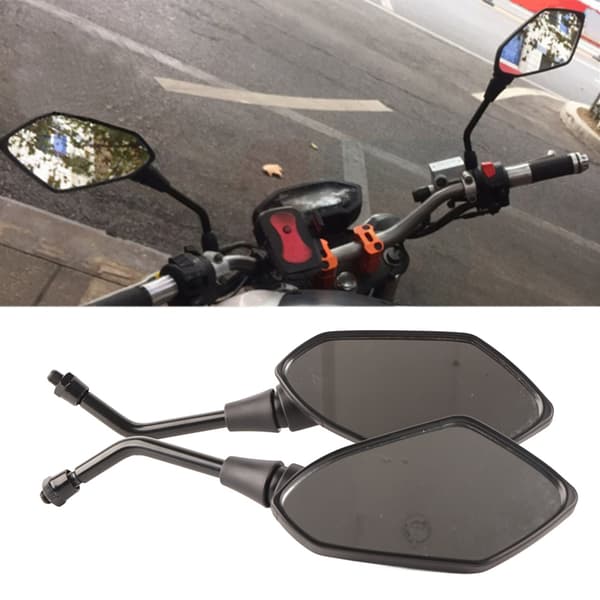 Pair Motorcycle Modification Universal Rearview Mirror Motorcycle Accessories Black 10mm