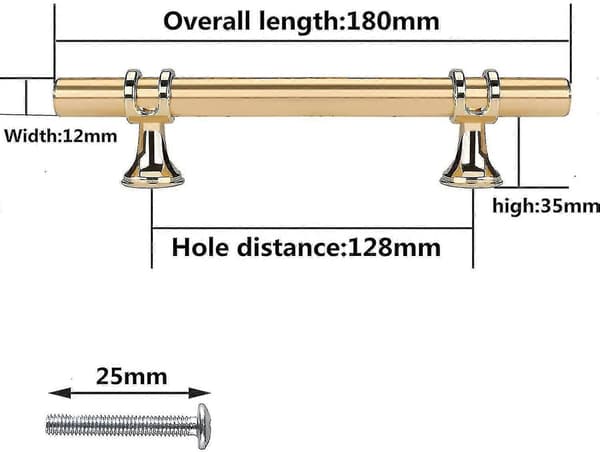 Set med 6 möbelset - Zinklegering, mitt 128 mm