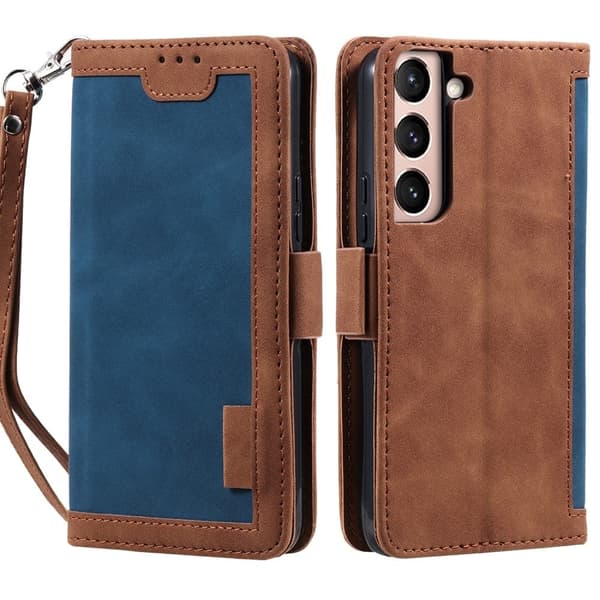Suburbian læder Kompatibel med Samsung Galaxy S22 Plus etui - Blå Blå blue