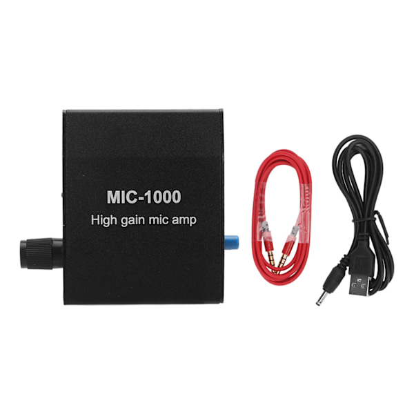 Mikrofonförstärkare Mic Audio Amp High Gain 1000 Times Amplification Accessory Set Kit
