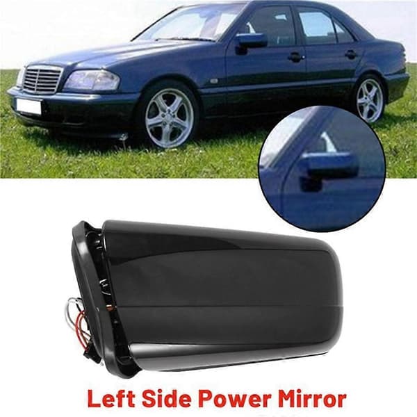 Utvendig bakspeil kompatibel med Mercedes Benz E C-klasse W210 W202 E200 C220 E230 E260 C280 1994-2004 venstre svart Black Left front