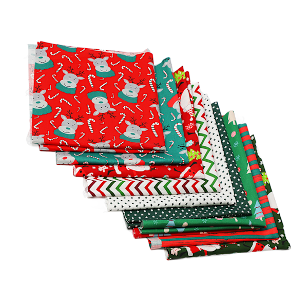 10 st Jul Bomullstyg Twill Tryck Mode Dekorativt DIY Bomullstyg Sömnad Hantverk Tyggrupp A
