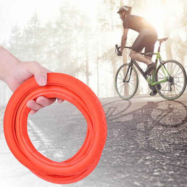 Sykkeldäck Solid Tube Eksplosjonssikkert Dekk Fast Gir 24*1 3/8 Rød