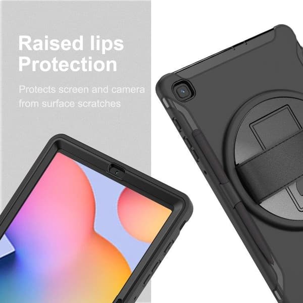 Etui med roterbart stativ til Kompatibel med Samsung Galaxy Tab S6 Lite Sort