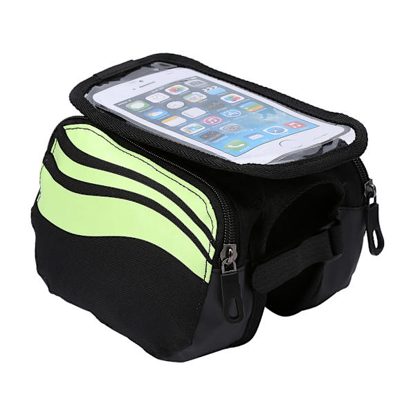 Vandttæt Cykel Ram Taske Front Head Top Tube Telefon Touch Screen Taske Lime Grøn