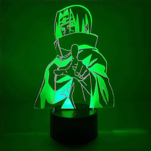 Uchiha Itachi 3D Illusion Anime Nattlampa för Barn - 7 Färger Touch LED Akryl Lampa