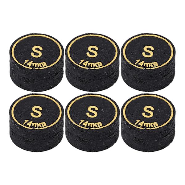 6 kpl Pool Cue -kärjet Ammattimainen Monikerroksinen Biljardi Pool Cue -kärjet Vaihto Pool Cue ja Snooker 14mm S
