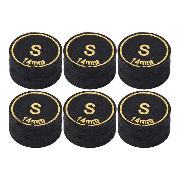 6 stk Pool Cue Tips Professionelle Multi-Layer Billard Pool Cue Tips Udskiftning til Pool Cue og Snooker 14mm S