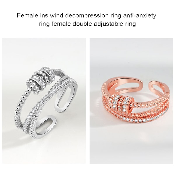 Mode dobbelt lag legering dekoration åben ring smykker gave