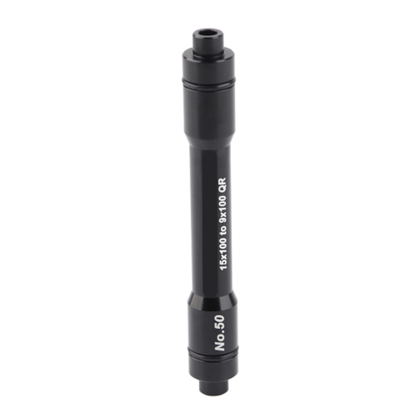 Pyörän 15 mm läpiakselin navin sovitin 9 mm pikalukituskeppiin 100 mm etupyörälle (musta)